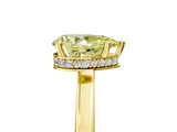 Yellow gold Fancy Yellow Pear  Cut Solitaire Engagement Ring with Four-Prong Setting on a Classic Band_25