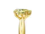 Yellow gold Fancy Yellow Pear  Cut Solitaire Engagement Ring with Tapered Band and Four-Prong Setting 1
