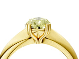 Yellow gold Fancy Yellow Pear  Cut Solitaire Engagement Ring with Tapered Band and Four-Prong Setting