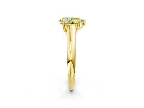 Yellow gold Fancy Yellow Pear Cut Solitaire Engagement Ring with Tapered Band and Four-Prong Setting_5