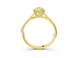 Yellow gold Fancy Yellow Pear Cut Solitaire Engagement Ring with Tapered Band and Four-Prong Setting_6