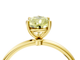 Yellow gold Fancy Yellow Pear  Cut Solitaire Engagement Ring with Thin Band and Four-Prong Setting_7
