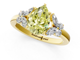 Yellow gold Fancy Yellow Pear  Cut Solitaire Floral Diamond Ring with Four-Prong Setting_38