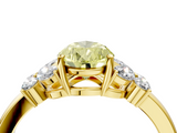 Yellow gold Fancy Yellow Pear  Cut Solitaire Floral Diamond Ring with Four-Prong Setting_41