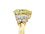 Yellow gold Fancy Yellow Pear  Cut Solitaire Floral Diamond Ring with Four-Prong Setting_42
