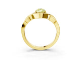 Yellow gold Fancy Yellow Pear Cut Solitaire Intertwined Band Prong Setting Ring_3