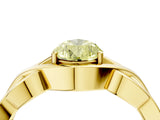 Yellow gold Fancy Yellow Pear Cut Solitaire Intertwined Band Prong Setting Ring_4