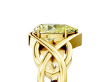 Yellow gold Fancy Yellow Pear Cut Solitaire Intertwined Band Prong Setting Ring_5