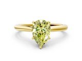 Yellow gold Fancy Yellow Pear  Cut Solitaire Ring with Cathedral Band and Four-Prong Setting_39