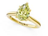 Yellow gold Fancy Yellow Pear  Cut Solitaire Ring with Cathedral Band and Four-Prong Setting_40
