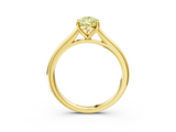 Yellow gold Fancy Yellow Pear  Cut Solitaire Ring with Cathedral Band and Four-Prong Setting_42
