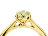 Yellow gold Fancy Yellow Pear  Cut Solitaire Ring with Cathedral Band and Four-Prong Setting_43