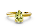 Yellow gold Fancy Yellow Pear  Cut Solitaire Ring with Four-Prong Setting and Classic Band_47