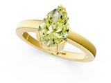 Yellow gold Fancy Yellow Pear  Cut Solitaire Ring with Four-Prong Setting and Classic Band_48