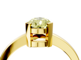 Yellow gold Fancy Yellow Pear  Cut Solitaire Ring with Four-Prong Setting and Classic Band_51
