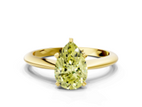 Yellow gold Fancy Yellow Pear  Cut Solitaire Ring with Four-Prong Setting on a Classic Band_59