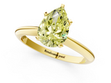 Yellow gold Fancy Yellow Pear  Cut Solitaire Ring with Four-Prong Setting on a Classic Band_60