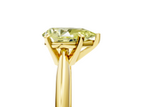 Yellow gold Fancy Yellow Pear  Cut Solitaire Ring with Four-Prong Setting on a Classic Band_64