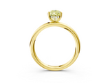 Yellow gold Fancy Yellow Pear  Cut Solitaire Ring with Thin Band and Four-Prong Setting_14