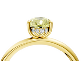 Yellow gold Fancy Yellow Pear  Cut Solitaire Ring with Thin Band and Four-Prong Setting_15