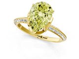 Yellow gold Fancy Yellow Pear Cut Solitaire Split Shank Pave Diamond Engagement Ring with Four-Prong Setting_1