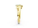 Yellow gold Fancy Yellow Pear Cut Solitaire Tension Set Diamond Ring with Split Shank Band_2