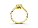 Yellow gold Fancy Yellow Pear Cut Solitaire Tension Set Diamond Ring with Split Shank Band_3