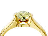 Yellow gold Fancy Yellow Pear Cut Solitaire Tension Set Diamond Ring with Split Shank Band_4