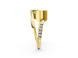 Yellow gold Fancy Yellow Pear Cut Solitaire Tension-Set Diamond Split Shank Ring_2