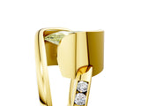 Yellow gold Fancy Yellow Pear Cut Solitaire Tension-Set Diamond Split Shank Ring_5