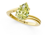 Yellow gold Fancy Yellow Pear  Cut Solitaire Twist Band Ring with Four-Prong Setting_21