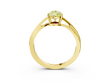 Yellow gold Fancy Yellow Pear  Cut Solitaire Twist Band Ring with Four-Prong Setting_23