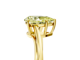 Yellow gold Fancy Yellow Pear  Cut Solitaire Twist Band Ring with Four-Prong Setting_25