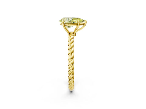 Yellow gold Fancy Yellow Pear Cut Solitaire Twisted Band 4-Prong Ring_2