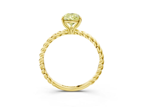 Yellow gold Fancy Yellow Pear Cut Solitaire Twisted Band 4-Prong Ring_3