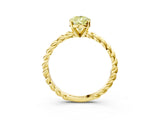 Yellow gold Fancy Yellow Pear  Cut Solitaire Twisted Band with Four-Prong Setting_111
