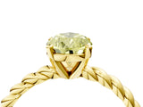 Yellow gold Fancy Yellow Pear  Cut Solitaire Twisted Band with Four-Prong Setting_112