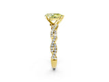 Yellow gold Fancy Yellow Pear Cut Solitaire Twisted Pave Band with Four-Prong Setting_5