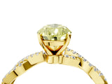 Yellow gold Fancy Yellow Pear Cut Solitaire Twisted Pave Band with Four-Prong Setting_7