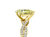 Yellow gold Fancy Yellow Pear Cut Solitaire Twisted Pave Band with Four-Prong Setting_8