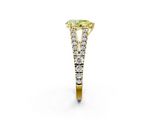 Yellow gold Fancy Yellow Pear  Cut Split Shank Pave Diamond Engagement Ring with Four-Prong Setting_26