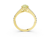 Yellow gold Fancy Yellow Pear  Cut Split Shank Pave Diamond Engagement Ring with Four-Prong Setting_27