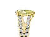 Yellow gold Fancy Yellow Pear  Cut Split Shank Pave Diamond Engagement Ring with Four-Prong Setting_29