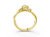Yellow gold Fancy Yellow Pear  Cut Three-Stone Channel Set Ring with Bar Prongs_66