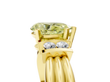Yellow gold Fancy Yellow Pear  Cut Three-Stone Channel Set Ring with Bar Prongs_68