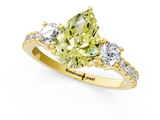 Yellow gold Fancy Yellow Pear  Cut Three-Stone Diamond Pavé Band with Prong Setting_18