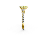 Yellow gold Fancy Yellow Pear  Cut Three-Stone Diamond Pavé Band with Prong Setting_19