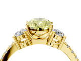 Yellow gold Fancy Yellow Pear  Cut Three-Stone Diamond Pavé Band with Prong Setting_21