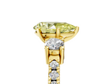 Yellow gold Fancy Yellow Pear  Cut Three-Stone Diamond Pavé Band with Prong Setting_22