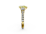 Yellow gold Fancy Yellow Pear  Cut Three-Stone Diamond Pave Band with Prong Setting_39